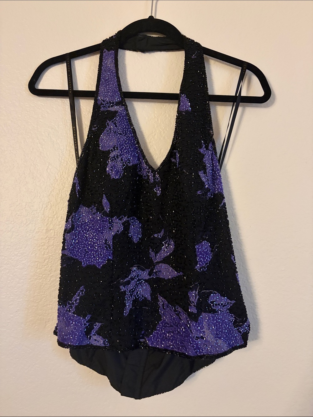Beaded Purple Floral Halter by Andretta Donatello